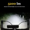Cykelbelysningar 8000mAh 5 LED -lampan Front Waterproof ficklampa Cykel Uppladdningsbar 5200lm Huvudljuslampan Tillbehör 230605