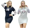 Vestidos femininos casuais de grife branco com decote em v novo vestido de algodão bordado com capuz manga longa