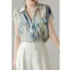 Damesblouses Kleurrijk Design Print Chiffon Shirt Lente Zomer Mode Blouse 2023 Dames Koreaanse stijl Elegante korte mouw Casual