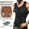 Men's Body Shapers Men Waist Trainer Corset Vest for Weight loss Shirt Neoprene Body Shaper Zipper Shapewear Slimming Belt Belly Men Shapers 230606