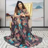 Ethnic Clothing African Summer Dresses 2023 Hooded Women Beauty Floral Print Nigerian Style Short Sleeve Femme Robe Elegant