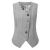 Dames Vesten Dames Getailleerd Vest Zilver Visgraat Bruiloft Wol Tweed Formeel Zakelijk Esthetisch Elegant OL Vest