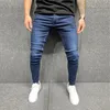 Mens Jeans Skinny Ripped jeans Slim scarification Blue Denim Pencil Pants Street hiphop denim trousers fashion cowboy clothing men 230606