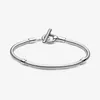 Moments T-Bar Snake Chain Bracelet for Pandora Autêntico Sterling Silver Charm Bracelets designer Jewelry For Women Girls Sisters Gift bracelet with Original Box