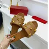 Valentine Sandals High Heel Roman Stud Slide Women Sandal High Heel Quilted Rivet Slides 65mm Flat Slippers Top Quality Ladies Sheepskin Pk3k