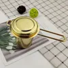 Stainless Steel Gold Tea Strainer Folding Foldable Tea Infuser Basket for Teapot Cup Teaware accessories QH59