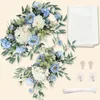 Dekorativa blommor Artificial Flower Wedding Arch Kit swags med tyg ren drap blommor för skyltar dekor förpackning med 3