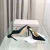 Designer High Heels Pearl Crystal Muller Buty, klasyczne buty do projektowania mody, kapcie