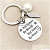 Key Rings Stainless Steel Wing Charm Letter Not Sister Keychains For Friend Fashion Jewelry Gift Drop Delivery Dhxvh
