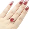 Cluster Rings 21x12mm Highly Recommend Pink Raspberry Rhodolite Garnet CZ Female Engagement Rose Gold Silver Wholesale Drop