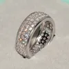 Solitaire Ring Bling Goud Kleur Zilver Kleur Bling CZ Stenen Ringen voor Man Hip Hop Sieraden Mode Bruiloft Verlovingsring gift 230605