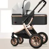 Kinderwagen# 3-in-1-Kinderwagen-Kinderwagen-Set Hochformat-Klappkinderwagen Leder-Autositz{Kategorie}