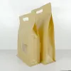 10st stora mätningar Brown Kraft Paper Packaging Standing Bag med tydligt fönster och hantera kaffeväskor Åtta sidor Tätande påsar Toppkvalitet