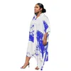 Etniska kläder 2023 Summer Ankomst Kort ärm Turn-Down Collar Loose Fit Dress for African Women Fashion Robe Streetwear Shirt Dresses