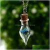 Pendant Necklaces Wishing Bottles Dried Flower Women Glass Necklace Plant Fashion Jewelry Christmas Gift Will And Sandy Drop Deliver Dh2Th