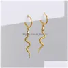 Dangle Chandelier Sier Serpent en forme d'animal Pendentif Hoop Boucles d'oreilles Mode Rétro Magnifique Bijoux En Gros Cadeau Drop Delivery Dh0K7