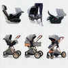 Ny 3 i 1 High Landscape Reclining Carriage Foldbar barnvagn Baby BassInet Puchair Newborn1 {Kategori}