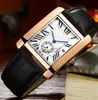 Andra klockor Fashion Lovers Wristwatch för Womenmen Square Luxury Ladies Watches Casual Watch Brand Black Leather Roman Dial Relogio Armband D J230606