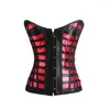 Bustiers Corsets 2023女性のゴシックコルセットボーンストライプセクシーレッドパープルパンクプラスサイズS-2xl