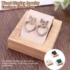 Jewelry Pouches Wood Display Earrings Tray Rack Ring Earring Support Props Pendant Wooden Stand Hanging Holder Exhibition Shelf