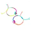 Bedelarmbanden groothandel handgemaakt multolor gevlochten touw voor vrouwen boho schattige acryl vlinderarmband mode pols sieraden geschenken