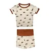 Clothing Sets Summer Cool Thin Boys Leisure Wear Outfits Printed Cartoon Cute Baby Kids Short Sleeved Suit Children Home Clothes Two-piece