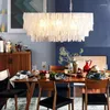 Hanglampen Rechthoekige Schelp Kroonluchter Noord-Europese en Amerikaanse stijl Licht Luxe Restaurant Eetkamer Romantisch Warm Winkel