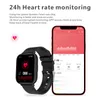 1.85 "Stor TFT -skärm IP68 Vattenproof hjärtfrekvens Monitor Kroppstemperatur Högkvalitativ sport Smart Watch