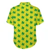 Men's Casual Shirts Green Shamrock Beach Shirt St Patricks Day Summer Men Trending Blouses Short-Sleeve Pattern Tops Plus Size