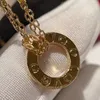 Best Seller Bijoux de mode Designer Bead Necklace Party Argent sterling double vis Diamant Pendentif Collier en or rose Cadeau d'anniversaire La fête peut être portée