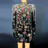 Casual Dresses Sparkly Multi Colors Diamonds Women Long Sleeve Sexy Mini Bodycon Dress Celebrate Birthday Party Evening Stage Wear