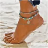 Anklets Tree Of Life Yoga Shell Turtle Elephant Anklet Chain Mtilayer Bracelets Foot Summer Beach Fashion Jewelry Will And Sandy Dro Dhanj