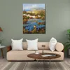 Handcrafted Canvas Art for Living Room Decor Villagio Blu Modern Painting Realistic Landscape Beautiful