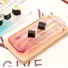 Borden Japanse Keuken Transparant Glas Servies Rechthoekig Sushi Sashimi Schotel Sojasaus Schotel Creatief