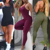 Спортивная женщина с йогой без обратной спортивной женщины Lycra Fitness Комбинезон для комбинезон