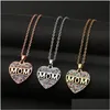 Collares pendientes Ziron Diamond Heart Collar Cadenas de acero inoxidable Mamá Madre Regalo Will And Sandy Drop Delivery Joyas Colgantes Dhqcd