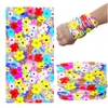 Scarves 3D Flower Pattern Art Bandana Microfiber Seamless Tubular Face Sports Hijab Scarf Hiking Dustproof Headband Neck Gaiter Kerchief