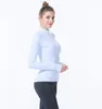 Jaqueta de yoga profissional elegante, blusa de outono e inverno feminina de manga comprida, gola alta, roupa de ginástica de corrida justa, casaco feminino