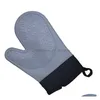Oven Mitts Extra Long Professional Sile Mitt Kitchen Waterproof Nonslip Potholder Gloves Cooking Baking Glove Home Tools Drop Delive Dhvr6