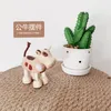 Objets décoratifs poupées d'animaux en bois massif ornements cadeaux pour enfants jouets en bois de famille modèles d'animaux de dessin animé