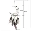 Other Home Decor Moon Feather Wall Hanging Decors Dream Catcher Decorations For Window Pendant Hanger Drop Delivery Garden Dh01L