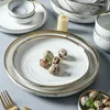 Plates Ceramic Marble Grey Dinnerware Set And Bowls Dinner Dessert Appetizer Plate Dishes For Home Restaurant El Gift