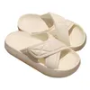 Zapatillas de casa antideslizantes con suela gruesa para mujer, moda de verano, ropa exterior para mujer H