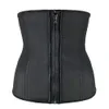 Kvinnor Shapers Women Latex midjetränare Body Shaper Corsets med blixtlås Corset Top Slimming Belt Black Shapewear Plus Size 230620