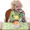 Baberos Paños para eructar Bebé de grado alimenticio silicona recién nacido dibujos animados delantal impermeable almuerzo Saliva toalla ajustable bebé babero G220605