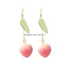 Dangle Kroonluchter 2021 Zomer Koreaanse Acryl Trendy Roze Perzik Oorbellen Voor Vrouwen Meisjes Leuke Zoete Sieraden Gift Mode Fruit Oorb Dhw5Z