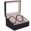 Automatic Mechanical Watch Winders Black PU Leather Storage Box Collection Watch Display Jewelry US plug Winder Box278m