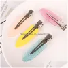 Grampos de cabelo Presilhas Simples Candy Color Grampo de Maquiagem Pequeno Pato Bobby Pins Para Mulheres Meninas Moda Jóias Drop Delivery Ha Dhny8