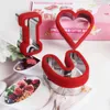 Bakvormen 3 stks/set Cake Tool Plunger Plastic Gebak Decoreren Stempel Biscuit Schimmel Liefde Hart Valentijnsdag 3D Cookie cutter