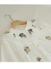 Blouses femme Lamtrip Boutique Kawaii pêche raisins fruits broderie coton chemise à manches longues Blouse 2023